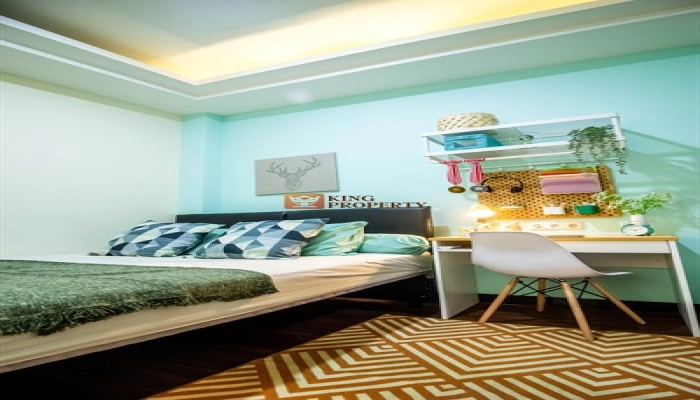 Jakarta Barat Best Deal Rumah Kost Grogol Point Residence Full Interior Terhuni Full<br> 10 10_kamar_dgn_drop_ceiling_lampu_tidur